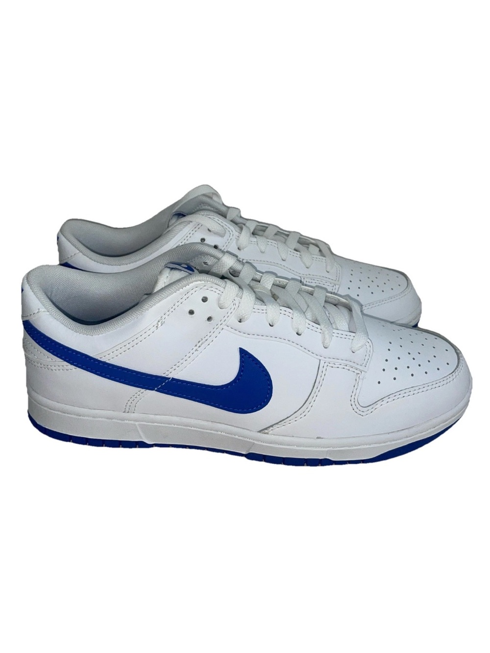 Nike White Sneakers with Blue Swoosh Accent